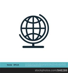 Globe Ball Icon Vector Logo Template Illustration Design. Vector EPS 10.