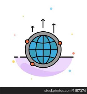 Globe, Business, Communication, Connection, Global, World Abstract Flat Color Icon Template