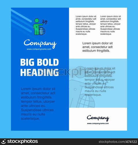 Globe Business Company Poster Template. with place for text and images. vector background