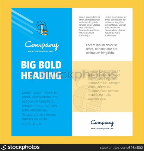 Globe Business Company Poster Template. with place for text and images. vector background