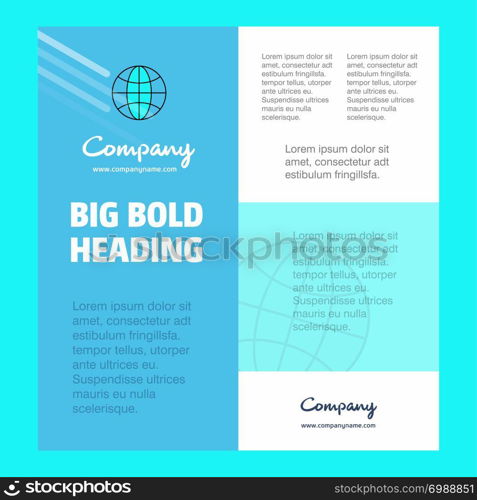 Globe Business Company Poster Template. with place for text and images. vector background