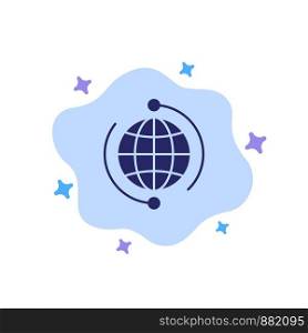 Globe, Business, Connect, Connection, Global, Internet, World Blue Icon on Abstract Cloud Background