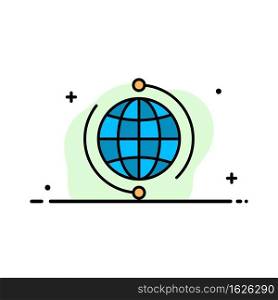 Globe, Business, Connect, Connection, Global, Internet, World  Business Flat Line Filled Icon Vector Banner Template