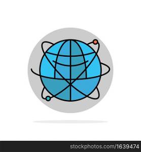 Globe, Business, Data, Global, Internet, Resources, World Abstract Circle Background Flat color Icon