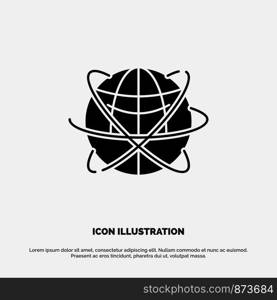 Globe, Business, Data, Global, Internet, Resources, World solid Glyph Icon vector