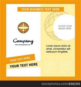 Globe Company Brochure Template. Vector Busienss Template