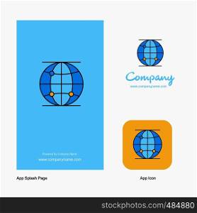 Globe Company Logo App Icon and Splash Page Design. Creative Business App Design Elements