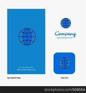 Globe Company Logo App Icon and Splash Page Design. Creative Business App Design Elements
