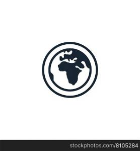 Globe creative icon filled from space Royalty Free Vector