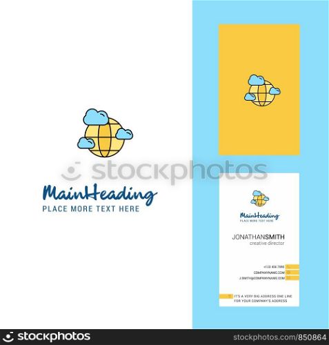 Globe Creative Logo and business card. vertical Design Vector