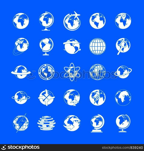 Globe Earth icons set. Simple illustration of 25 Globe Earth vector icons for web. Globe Earth icons set, simple style