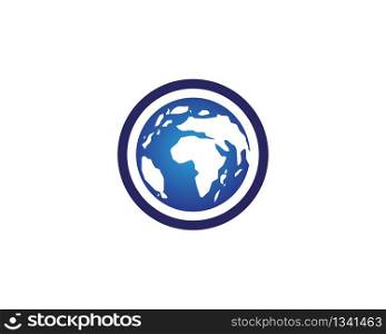 Globe earth map abstract logo vector