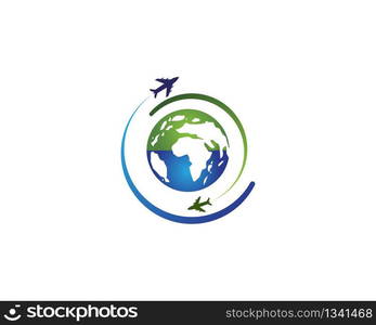 Globe earth map abstract logo vector