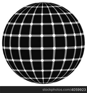 globe effect the illusion of black dots, vector