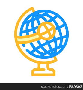 globe for researching business globalization color icon vector. globe for researching business globalization sign. isolated symbol illustration. globe for researching business globalization color icon vector illustration
