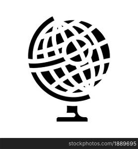 globe for researching business globalization glyph icon vector. globe for researching business globalization sign. isolated contour symbol black illustration. globe for researching business globalization glyph icon vector illustration