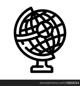 globe for researching business globalization line icon vector. globe for researching business globalization sign. isolated contour symbol black illustration. globe for researching business globalization line icon vector illustration