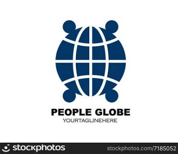 globe,global business,network connected logo icon vector