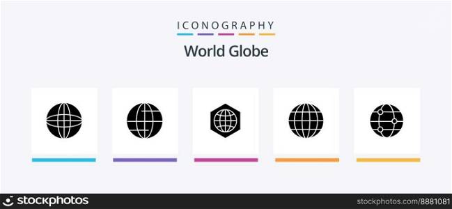 Globe Glyph 5 Icon Pack Including . world. globe. travel. world. Creative Icons Design
