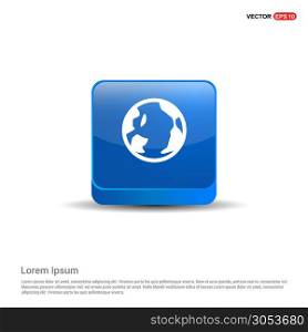 Globe Icon - 3d Blue Button.