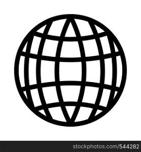 Globe Icon. Black Stencil Design. Vector Illustration.