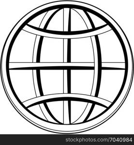 Globe Icon Calligraphic Vector Art Illustration