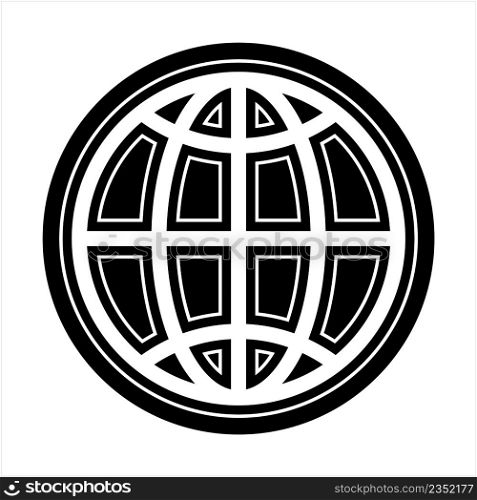 Globe Icon Design, Globe Symbol Vector Art Illustration