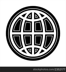 Globe Icon Design, Globe Symbol Vector Art Illustration