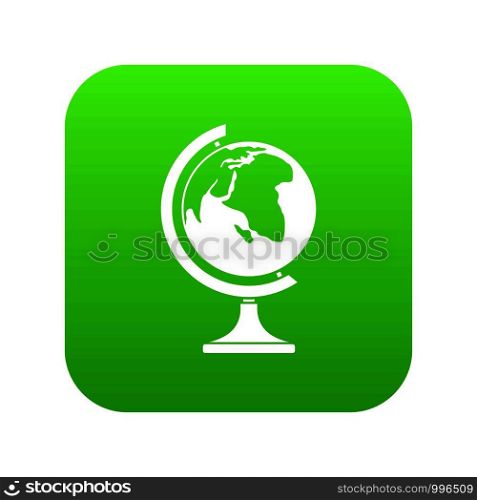 Globe icon digital green for any design isolated on white vector illustration. Globe icon digital green