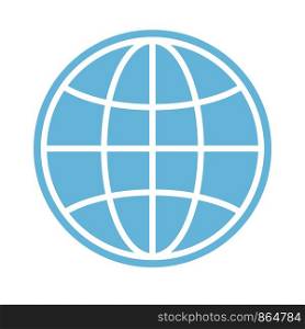 Globe icon, earth planet - global world, global sign - map isolated