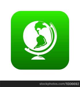Globe icon green vector isolated on white background. Globe icon green vector