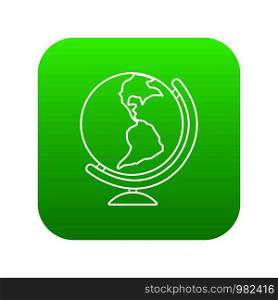 Globe icon green vector isolated on white background. Globe icon green vector