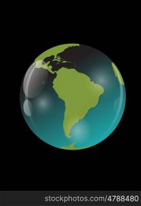 Globe Icon on Dark Background Vector Illustration EPS10. Globe Icon Vector Illustration