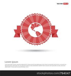Globe Icon - Red Ribbon banner