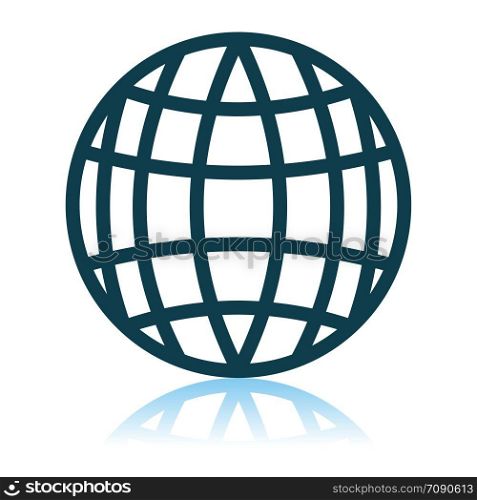 Globe Icon. Shadow Reflection Design. Vector Illustration.