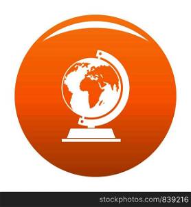 Globe icon. Simple illustration of globe vector icon for any design orange. Globe icon vector orange