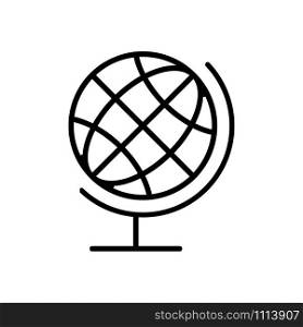 Globe icon vector. A thin line sign. Isolated contour symbol illustration. Globe icon vector. Isolated contour symbol illustration