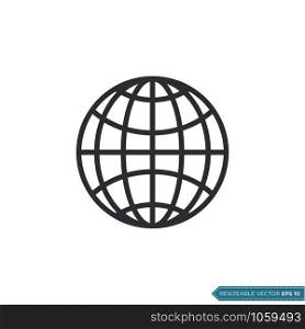 Globe Icon Vector Logo Template Illustration Design. Vector EPS 10.