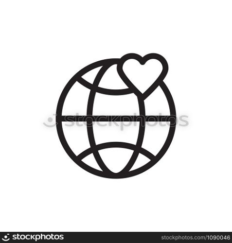 globe icon vector logo template in trendy flat style