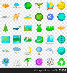 Globe icons set. Cartoon style of 36 globe vector icons for web for any design. Globe icons set, cartoon style