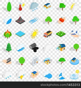 Globe icons set. Isometric style of 36 globe vector icons for web for any design. Globe icons set, isometric style