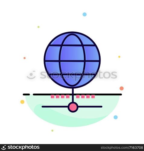 Globe, Internet, Browser, World Abstract Flat Color Icon Template