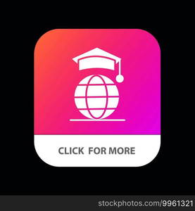 Globe, Internet, Online, Graduation Mobile App Icon Design