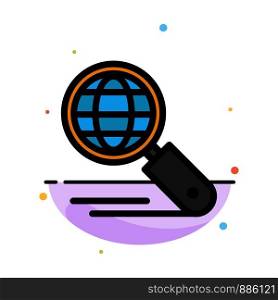 Globe, Internet, Search, Seo Abstract Flat Color Icon Template