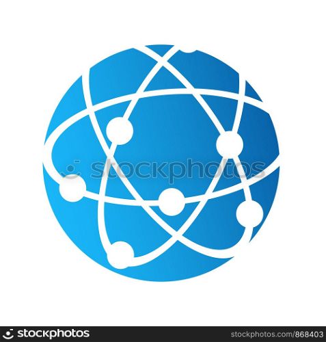 Globe logo icon, internet connection communication concept, stock vector illustration