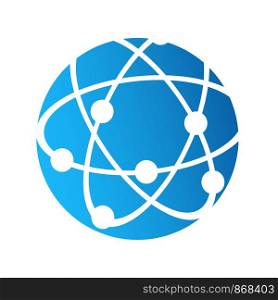 Globe logo icon, internet connection communication concept, stock vector illustration