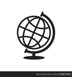globe, map, geography icon vector design illustration