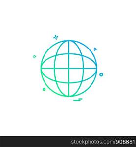 globe map icon vector design