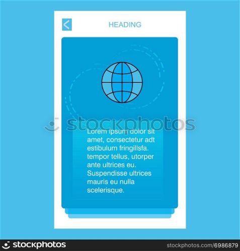 Globe mobile vertical banner design design. Vector
