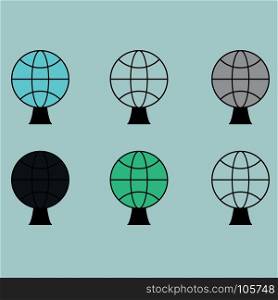 Globe or sphere different colour icon.. Globe or sphere different colour icon set.